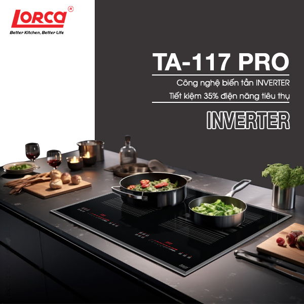 Bếp Từ Đôi LORCA TA 117 PRO Thông Minh, Tiết Kiệm Điện, Chức Năng Rã Đông - Hàng Chính Hãng