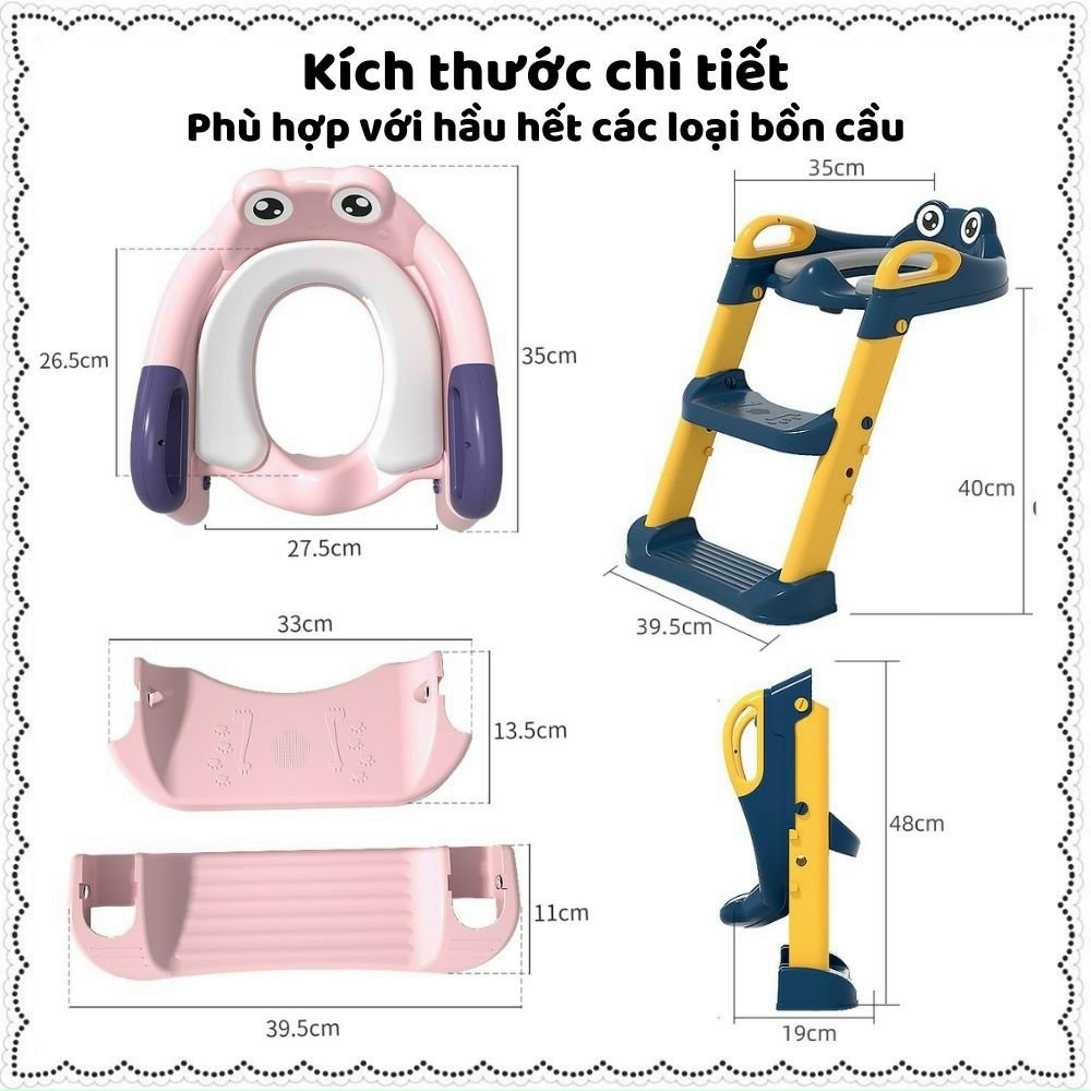 Thang hỗ trợ vệ sinh, thu nhỏ bồn cầu cho Bé