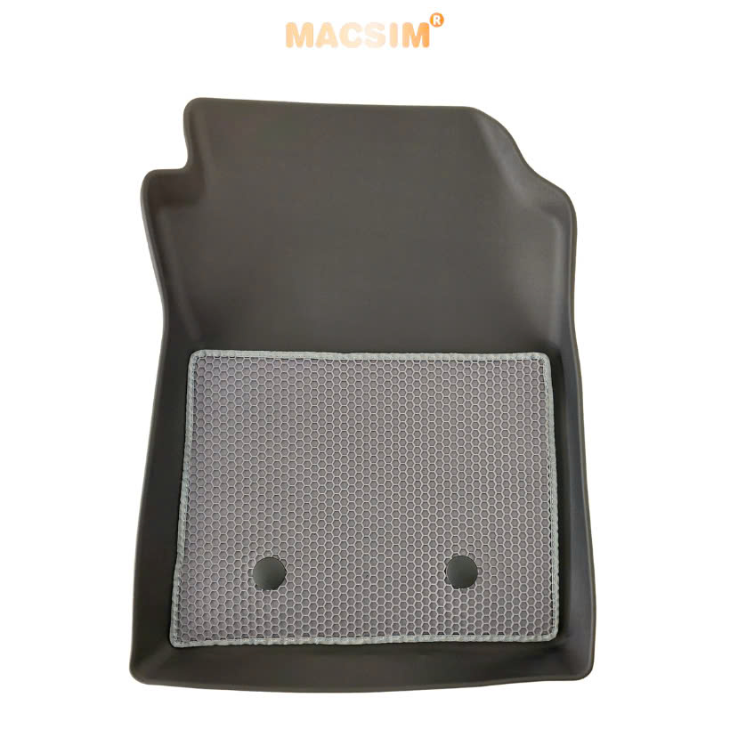 Thảm sd3 dạng lưới lục giác 2 lớp Honda BRV (màu ghi) bề mặt cao su siêu sạch nhãn hiệu Macsim