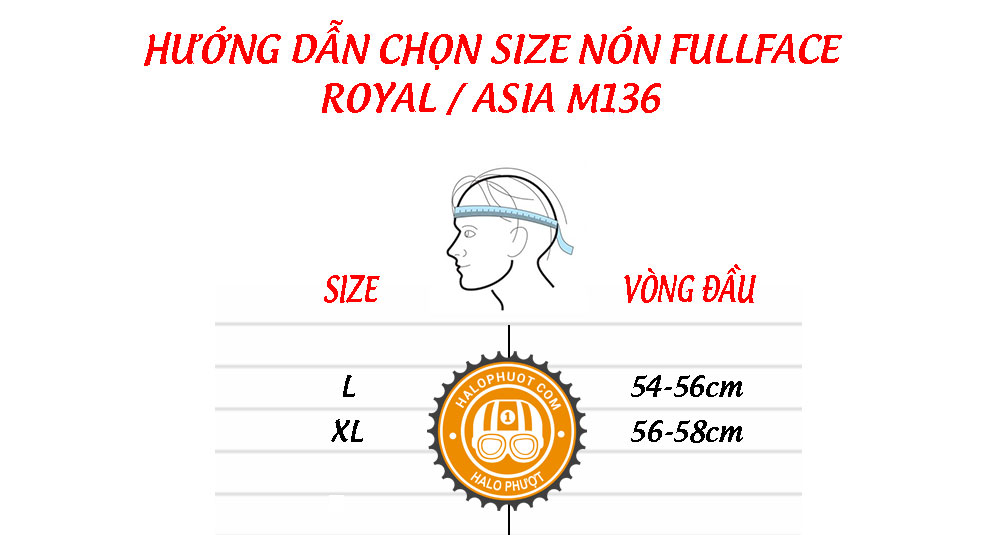 Mũ Bảo Hiểm Royal Fullface M136 - Đen Nhám