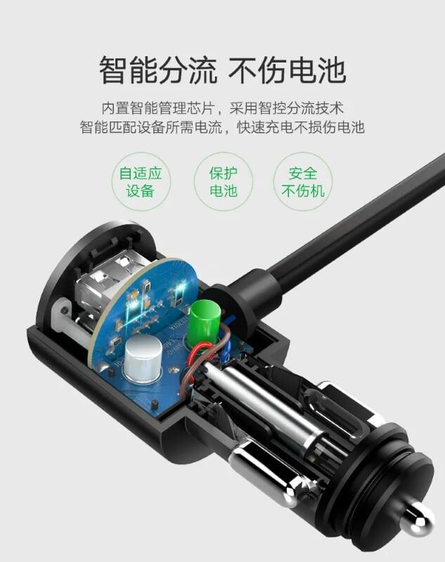 Ugreen UG40739CD168TK 120W màu Đen Bộ mở rộng 3 cổng sạc trên xe hơi + 2 cổng sạc USB - HÀNG CHÍNH HÃNG