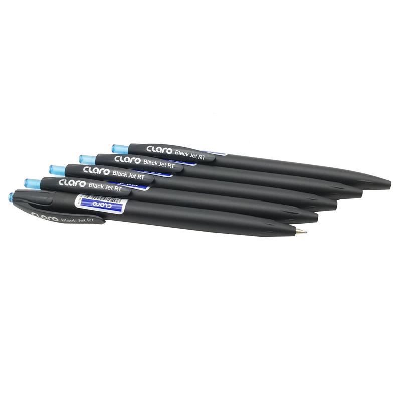 Vỉ 5 Bút Bi Claro Black Jet RT 0.7 mm - Mực Xanh