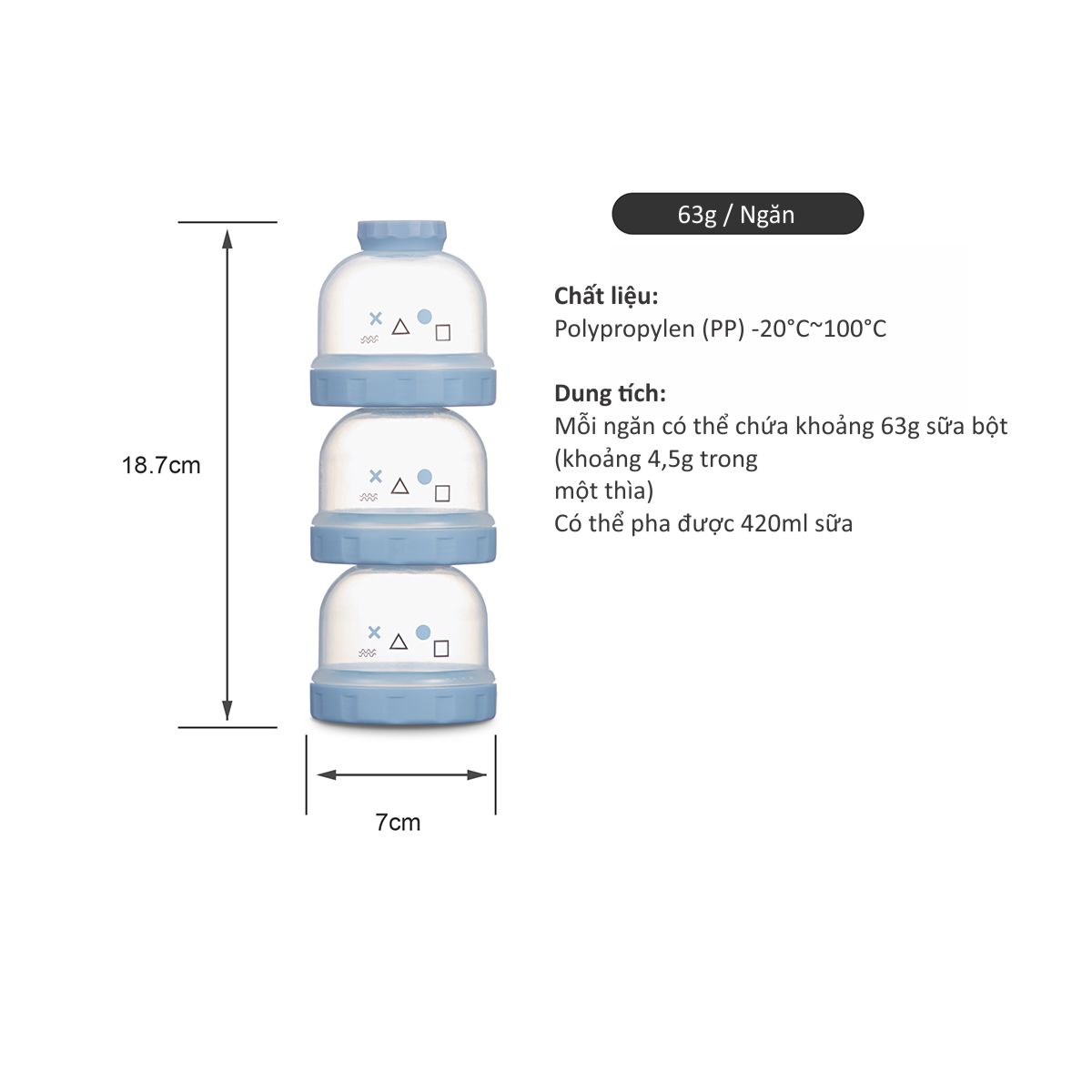 HỘP CHIA SỮA 3 NGĂN ĐA NĂNG CHO BÉ KU-PLUS