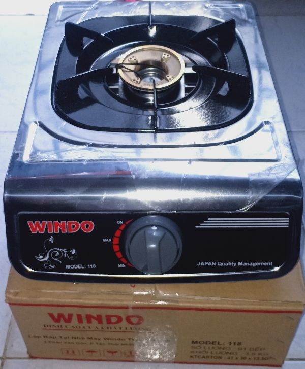 BẾP GAS DƯƠNG ĐƠN MẶT INOX WINDO - HÀNG CHĨNH HÃNG
