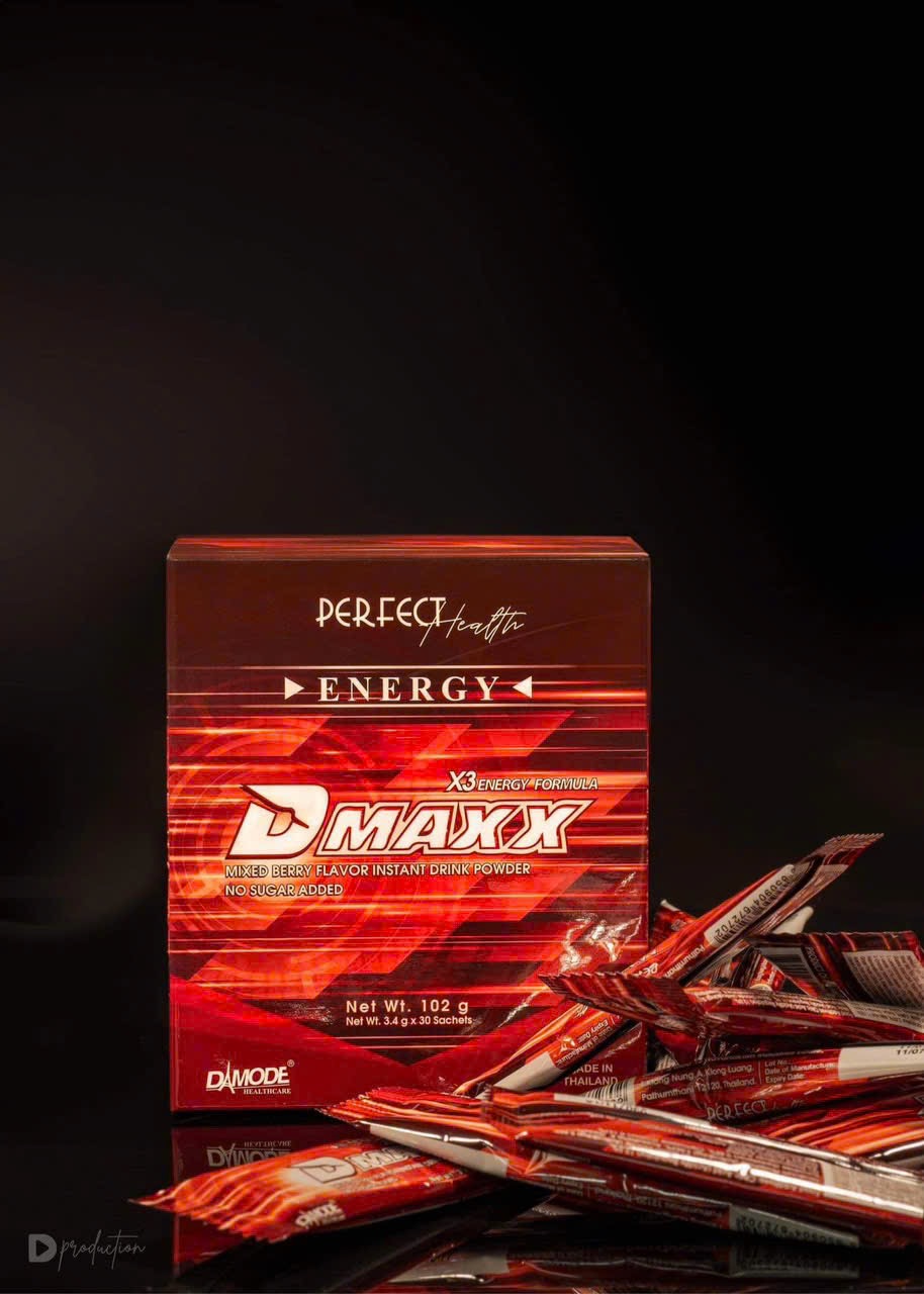 DMAXX thức uống bổ sung vitamin năng lượng không đường DAMODE 28 gói dùng thử màu đỏ