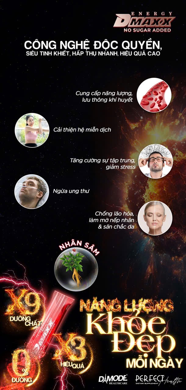 DMAXX thức uống bổ sung vitamin năng lượng không đường DAMODE 75 gói màu đỏ mỗi gói 2,2gr