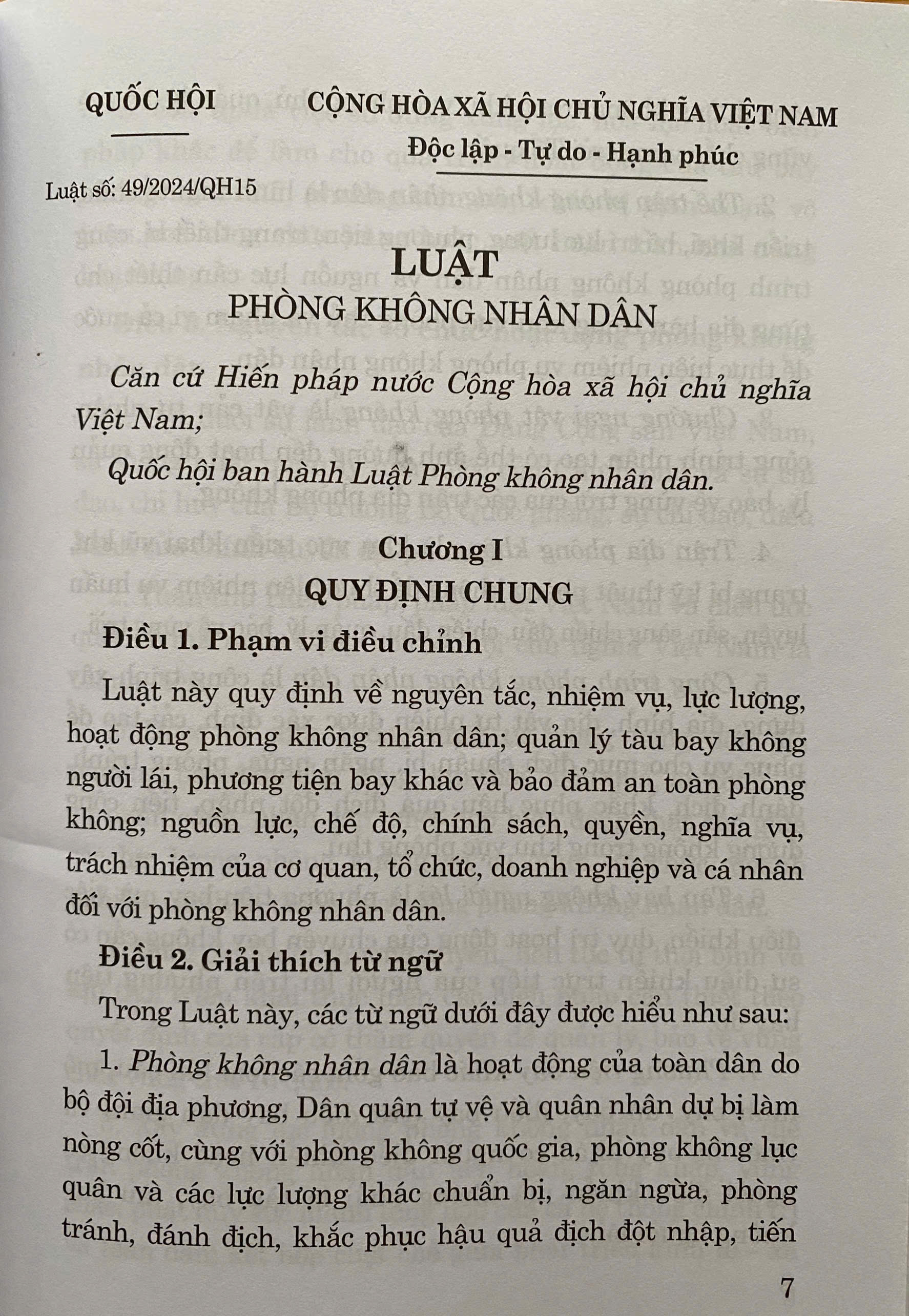 Luật Phòng Không Nhân Dân Năm 2024