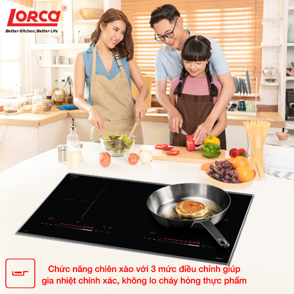Bếp Từ Đôi LORCA LCI-877 Hàng Chính Hãng Cao Cấp Công Nghệ Smart Inverter An Toàn Tiết Kiệm Điện