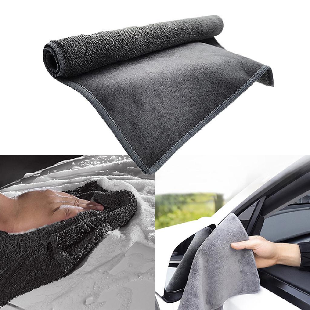 Khăn Lau Xe Hơi Hai Mặt Da Lộn Hai Màu đỏ xám Micro Fiber thấm hút nhanh không phai màu không để lại bụi, chuyên nghiệp