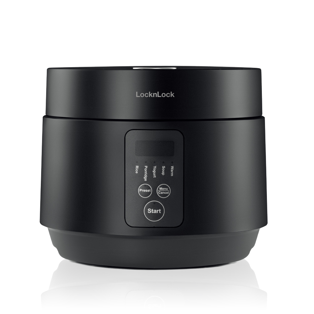 Nồi cơm điện Locknlock EJR346BLK (Giữ ấm 24h - 5 chế độ nấu - lòng nồi chống dính) 1.2 Lít - Black - Hàng chính hãng
