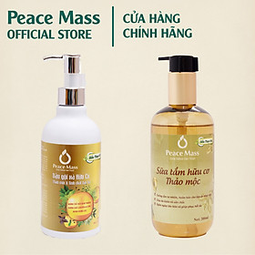 Combo Sản Phẩm  Gốc Thực Vật DGXC2 Peace Mass - Dầu Gội Xả + Sữa Tắm Thảo Mộc 300ml  (Thuộc nhóm Sản phẩm Lành tính /  Sinh học)