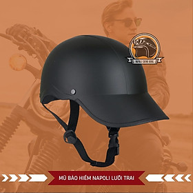 Mũ Bảo Hiểm LƯỠI TRAI Napoli Nhám Nửa Đầu Cao Cấp [CHÍNH HÃNG][FREESHIP] Nón Bảo Hiểm 1/2