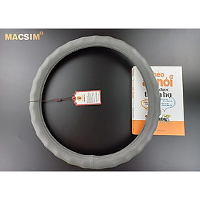 Bọc vô lăng cao cấp Macsim mã 8890 màu ghi xám - Chất liệu da thật 100%, khâu tay thủ công size M
