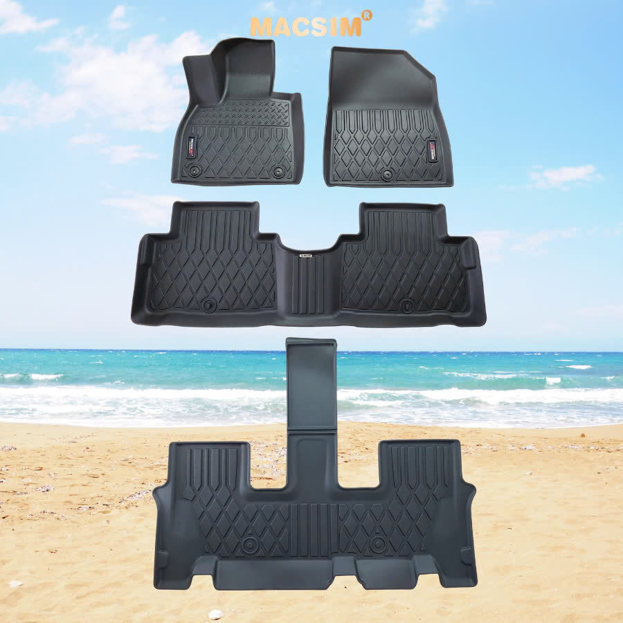 Thảm lót sàn xe ô tô Hyundai Palisade (sd) Nhãn hiệu Macsim chất liệu nhựa TPE cao cấp màu đen