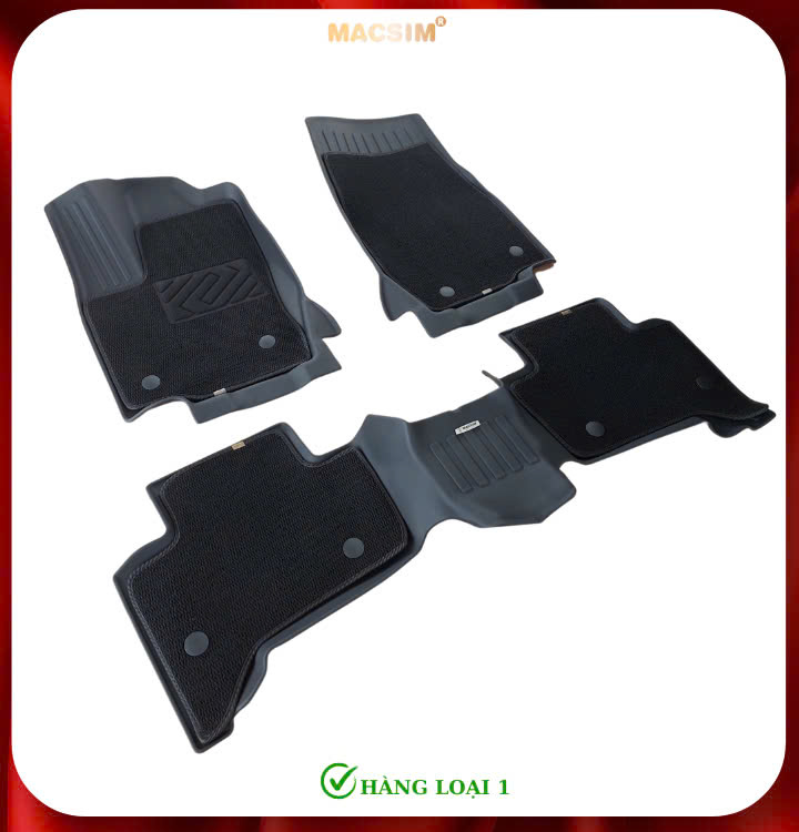 Thảm lót sàn ô tô 2 lớp cao cấp dành cho xe Toyota Prado 2025+ (sd3) nhãn hiệu Macsim chất liệu TPE màu đen