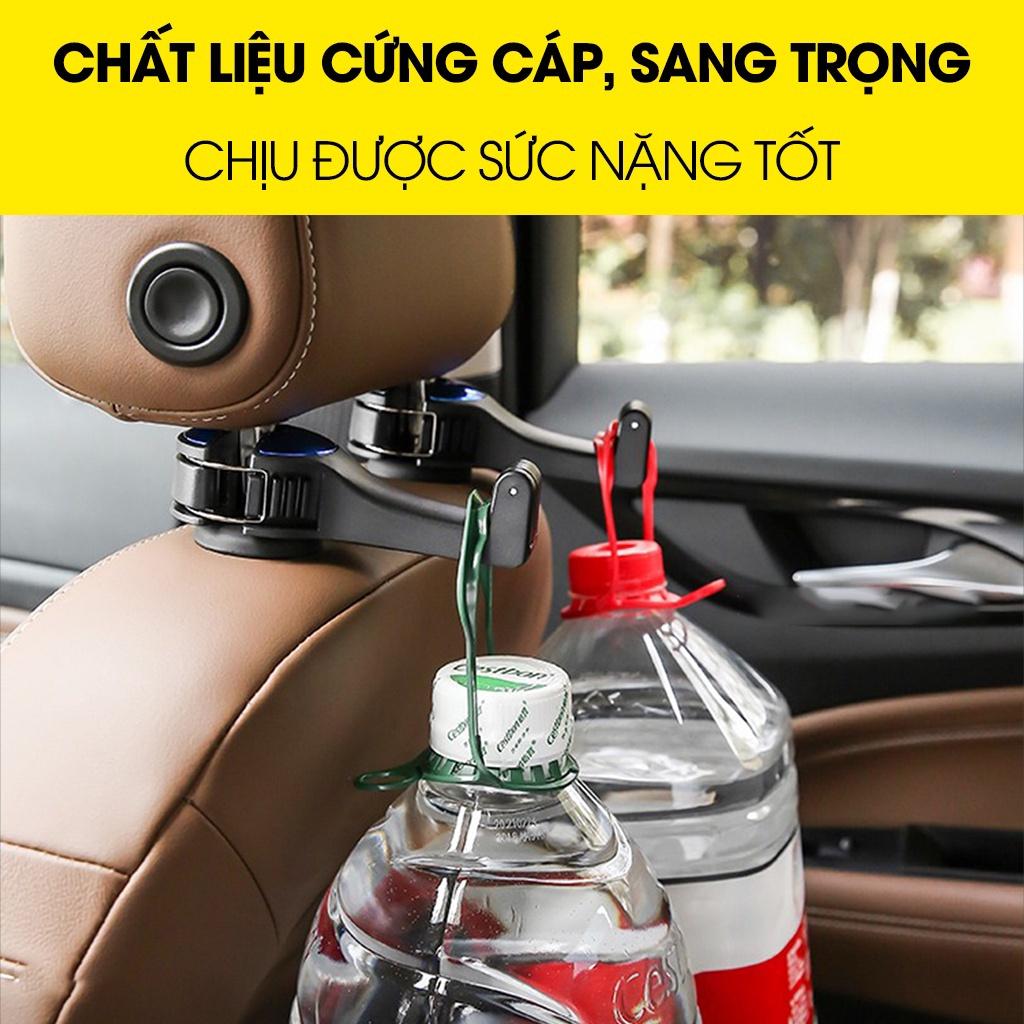 Móc treo đồ trên ô tô gài trước sau ghế sành điệu kèm giá đỡ kẹp điện thoại trên xe tiện lợi thiết kế chắc chắn cao cấp