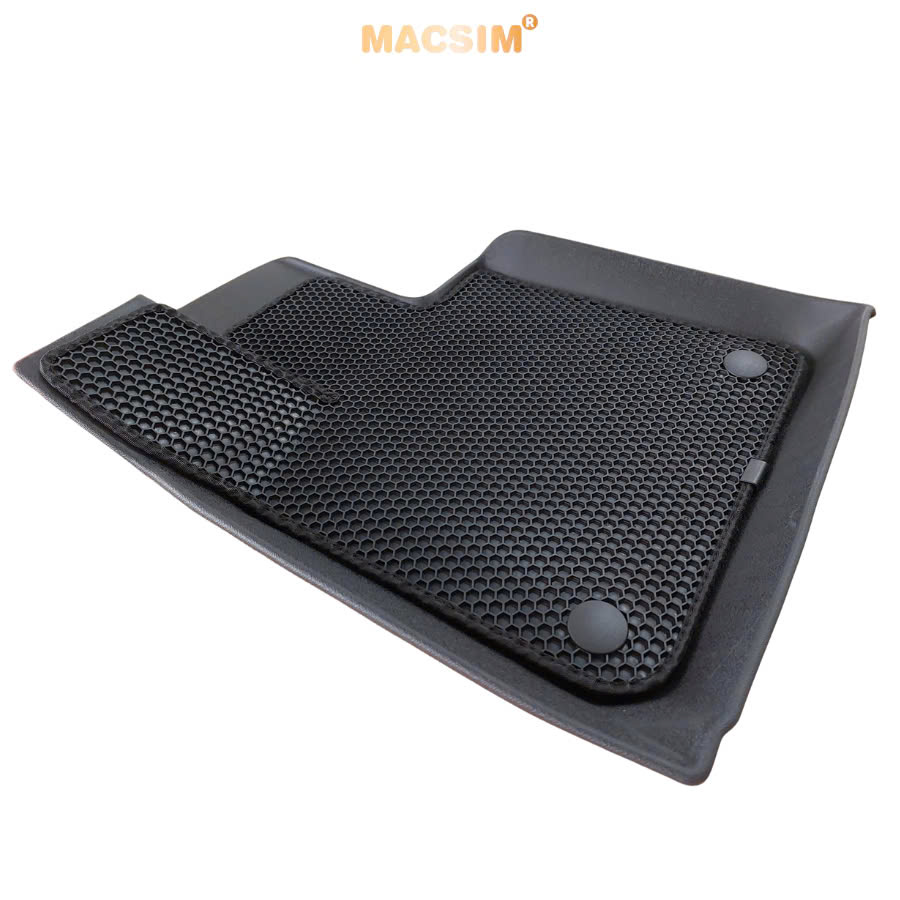 Thảm ô tô sd1 2 lớp dạng lưới lục giác Vinfast VF8 2023+ màu đen - bề mặt cao su siêu sạch - Macsim