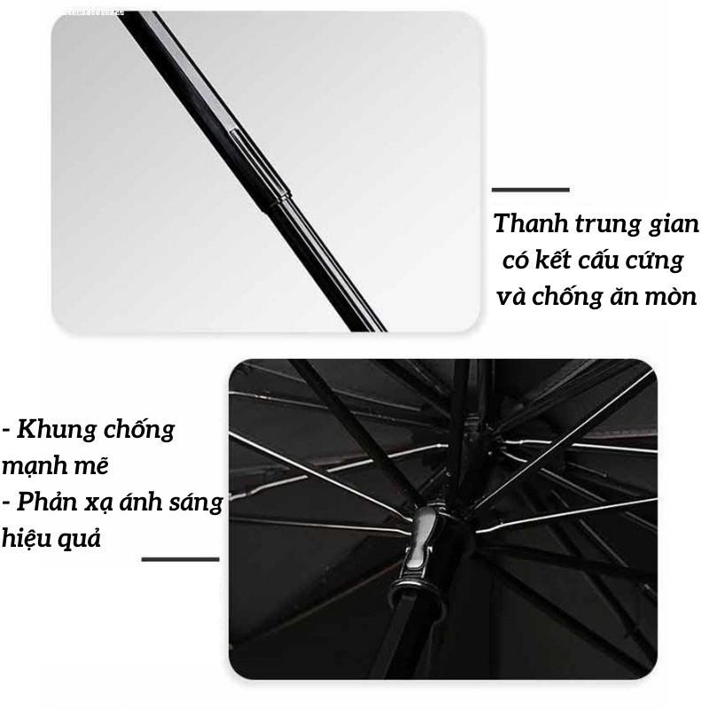 Dù che nắng ô tô 4 5 7 chỗ, ô chắn nắng kính lái ô tô vải dù cán kim loại cacbon chống tia uv