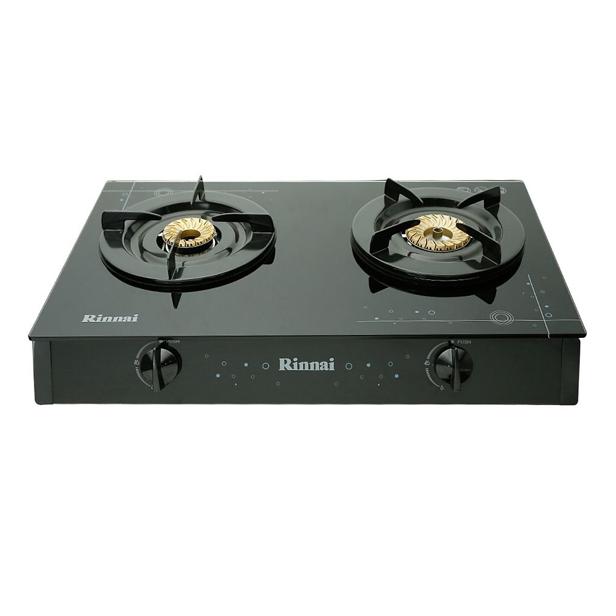 Bếp Gas Dương Đôi Rinnai RV-6 Double Glass(B) Tặng kèm 1 bộ van và dây gas- Hàng chính hãng