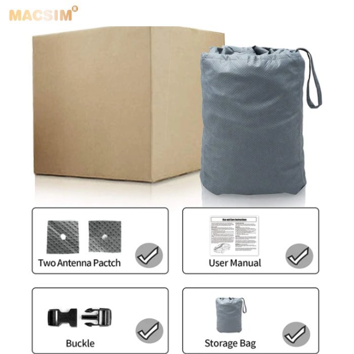 Bạt phủ ô tô chất liệu vải không dệt cao cấp thương hiệu MACSIM dành cho hãng xe Toyota Raize màu ghi - bạt phủ