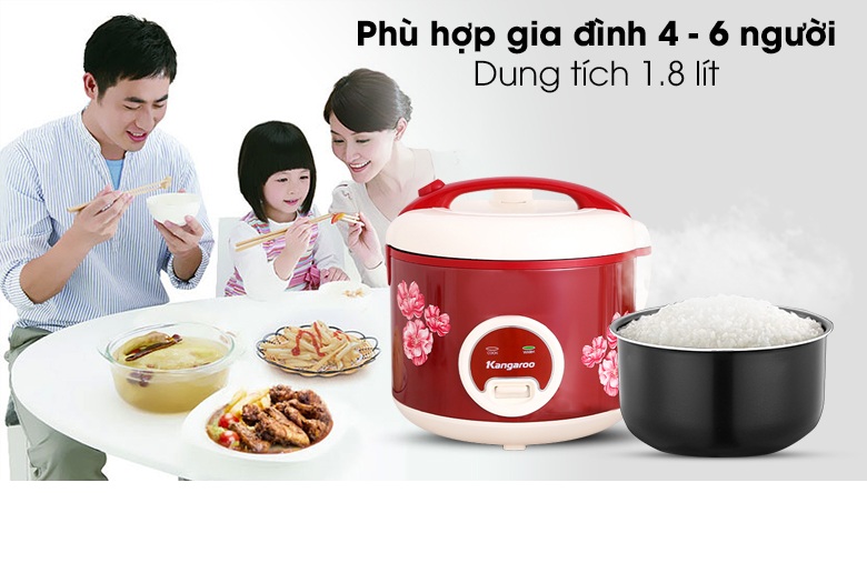 Nồi Cơm Điện Kangaroo KG378H (1.8 lít) - Hàng Chính Hãng