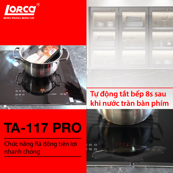 Bếp Từ Đôi LORCA TA 117 PRO Thông Minh, Tiết Kiệm Điện, Chức Năng Rã Đông - Hàng Chính Hãng
