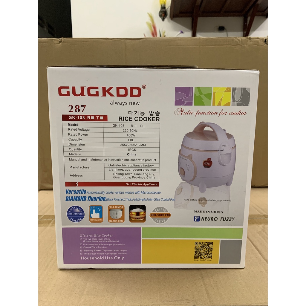 Nồi Cơm Điện 1L GUGKDD GK-108 - Màu Ngẫu Nhiên- Hàng Chính Hãng