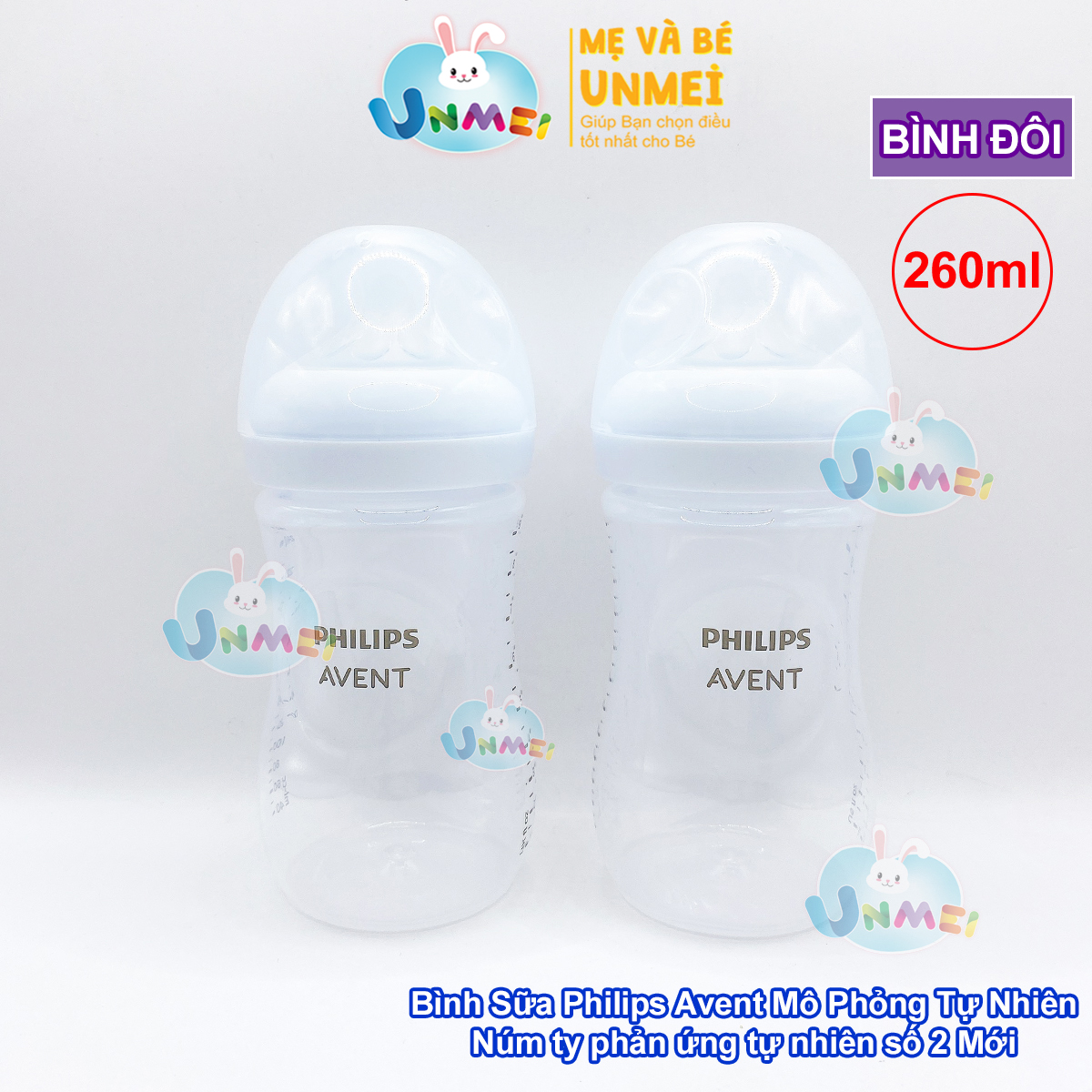 Bình sữa mô phỏng tự nhiên mới hiệu Philips Avent cho trẻ từ 1 tháng tuổi (260ml-đôi)_SCY903.02