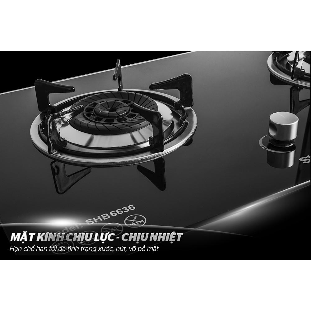 Bếp gas âm cao cấp Sunhouse SHB6636, Mặt kính cường lực siêu bền, Có cảm biến tự động ngắt gas, Bảo hành 2 năm tại nhà - Hàng chính hãng