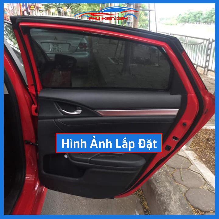 Bộ 4 rèm chắn nắng nam châm Civic 2016-2017-2018-2019 khung cố định chống tia UV