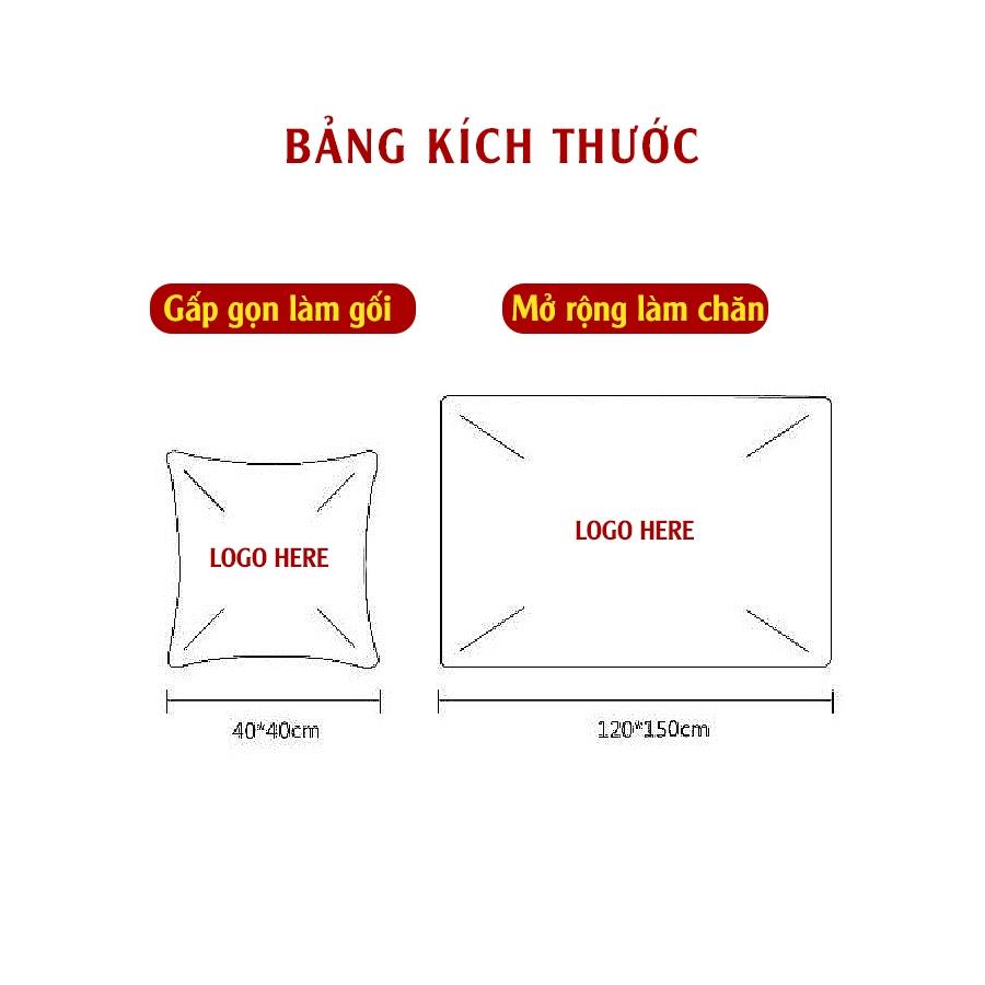 Chăn gối đa năng 2 trong 1 dành cho ô tô họa tiết hãng xe Honda Civic, City, CRV, HRV in logo 3D chất liệu bông tuyết