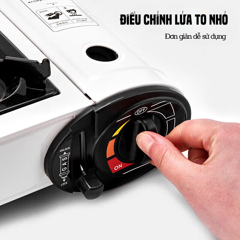 Bếp ga mini cao cấp chống gió Suncojia, tiết kiệm ga công suất 2900W, kèm hộp đựng/ Hàng chính hãng