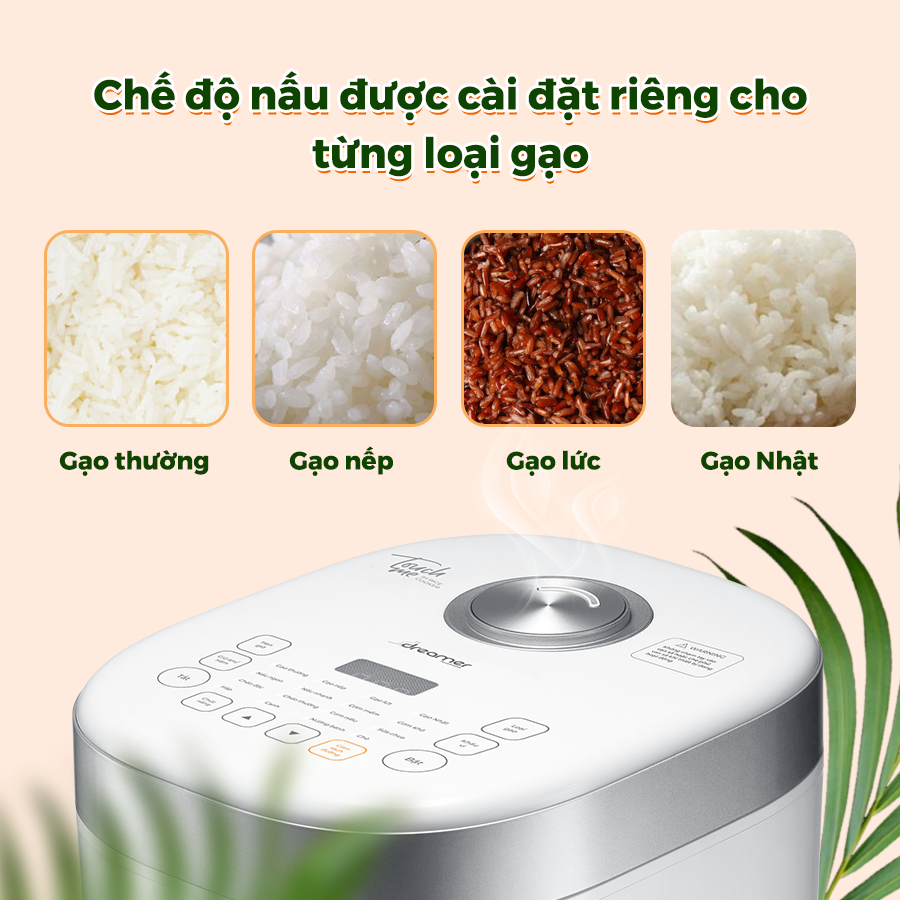 Nồi cơm điện cao tần giảm đường DREAMER DKA-IRC118, 1.8 lít, lòng nồi hợp kim gang, 18 chức năng, hàng chính hãng