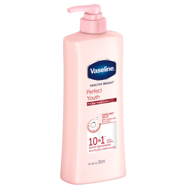 Combo 2 Sữa dưỡng thể với thành phần ngừa lão hóa dưỡng sáng VASELINE Healthy Bright Perfect Youth 350ML/chai