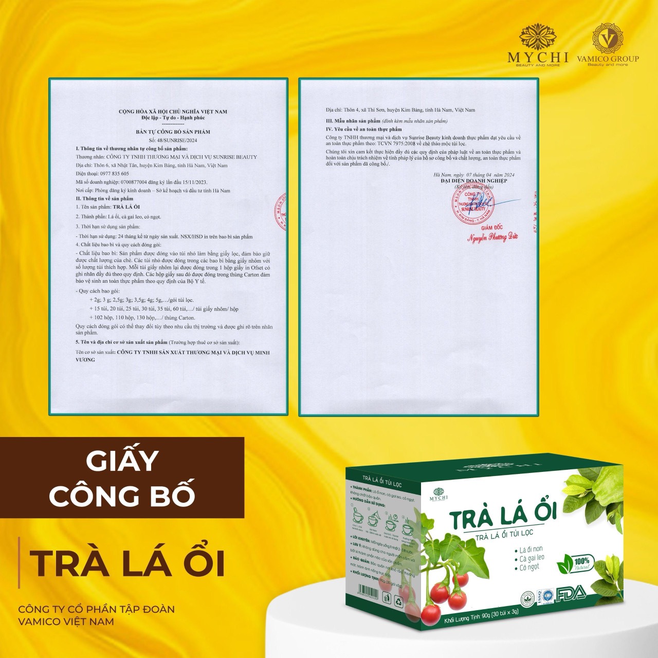 Giá Sỉ 10 Hộp Trà Lá Ổi Mychi Giam Cân Tan Mỡ Ngừa mỡ máu tiểu đường