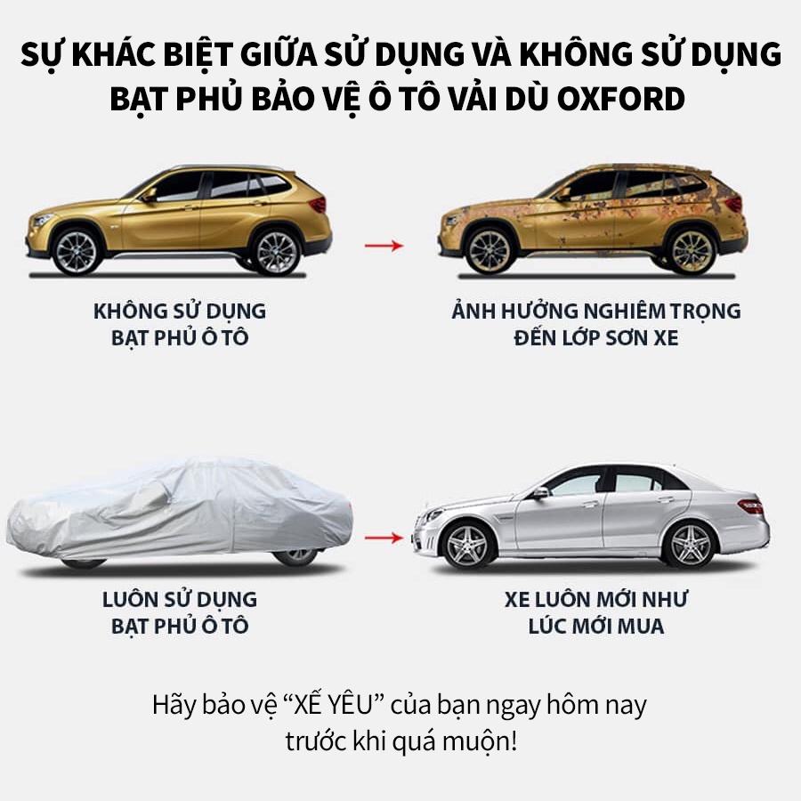 Bạt phủ xe ô tô 3 lớp thông minh, chất liệu vải dù oxford cao cấp, áo trùm bảo vệ xe honda crv che nắng,mưa