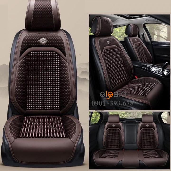 Áo trùm lót bọc ghế xe ô tô Toyota Vios da PU hạt gỗ tự nhiên CAO CẤP