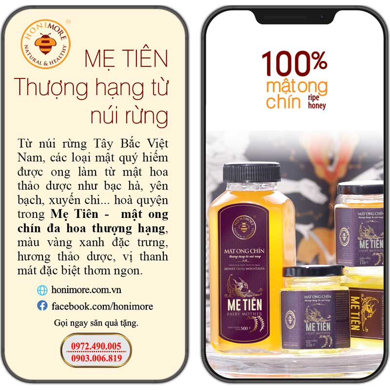 MUA 2 TẶNG 1 CHAI CÙNG LOẠI chai Mật ong nguyên chất Rừng Tây Bắc - Mật ong chín Honimore Mẹ Tiên chai 500g