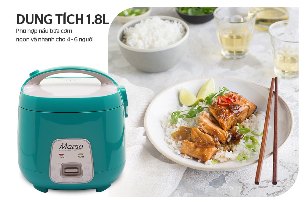 Nồi cơm điện 1.8L Sunhouse Mama SHD8652G - Hàng chính hãng