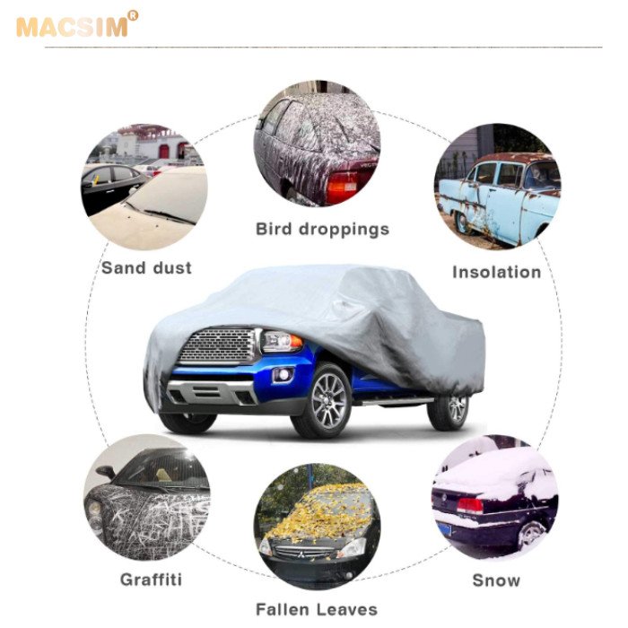 Bạt phủ ô tô chất liệu vải không dệt 3 lớp thương hiệu MACSIM cho xe Nissan Almera màu ghi bạt phủ trong nhà và ngoài trời