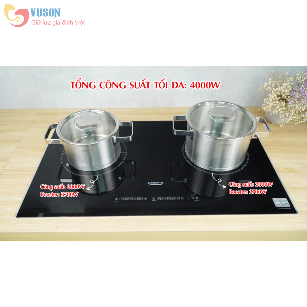 Bếp từ đôi Chefs EH-DIH888P - Hàng chính hãng