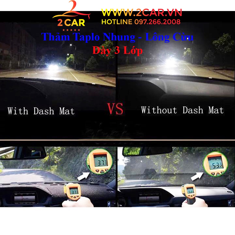 Thảm taplo nhung xe Toyota Veloz Cross 2022, 2023 - 3 lớp chống nóng tốt, chống trơn trượt, vừa khít theo xe
