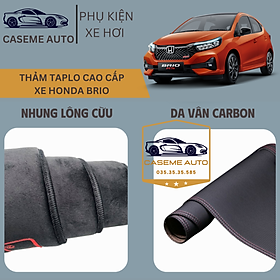 [HONDA BRIO] Thảm Taplo 3 Lớp Dành Cho Xe HONDA BRIO, Nhung Lông Cừu Và Da Vân Carbon Cao Cấp - Hàng Chính Hãng