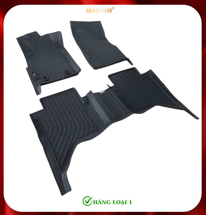 Thảm lót sàn xe ô tô Toyota Hilux 2008-2014 (sd) Nhãn hiệu Macsim chất liệu nhựa TPE cao cấp màu đen