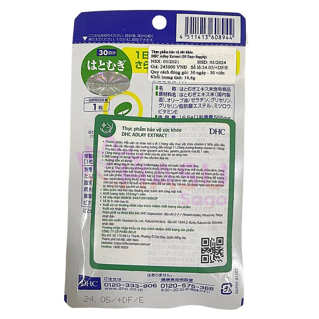 Viên uống sáng da DHC Adlay Extract Nhật Bản