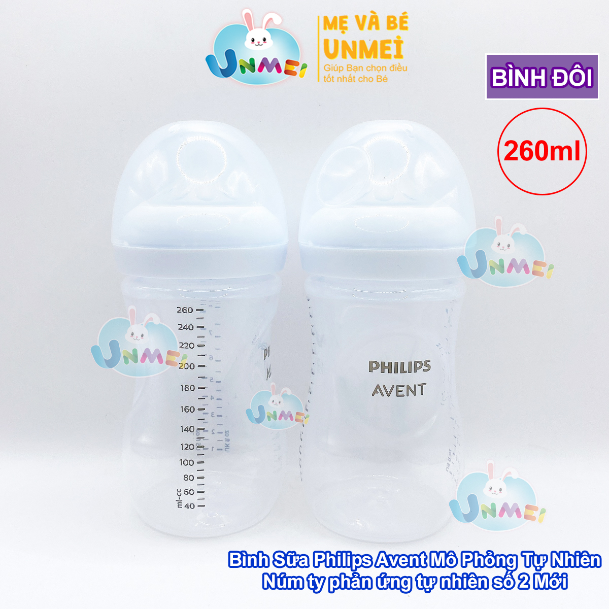 Bình sữa mô phỏng tự nhiên mới hiệu Philips Avent cho trẻ từ 1 tháng tuổi (260ml-đôi)_SCY903.02