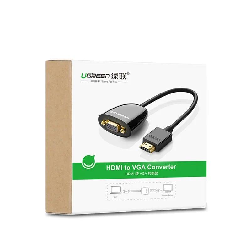 Ugreen UG40253MM105TK Màu Đen Bộ chuyển HDMI sang VGA - HÀNG CHÍNH HÃNG