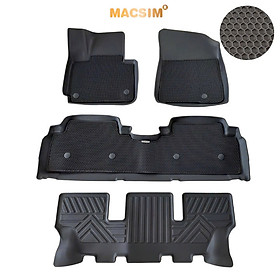 Thảm 2 lớp (sd3) dạng lưới lục giác Kia Rondo (đen) bề mặt cao su siêu sạch nhãn hiệu Macsim