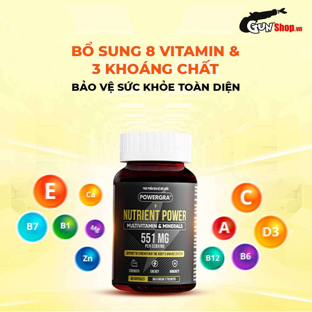 Viên uống bổ sung vitamin tổng hợp và khoáng chất Powergra Nutrient Power - Hộp 60 viên