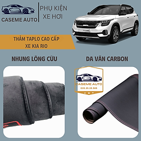 [KIA RIO] Thảm Taplo 3 Lớp Dành Cho Xe KIA RIO, Nhung Lông Cừu Và Da Vân Carbon Cao Cấp - Hàng Chính Hãng